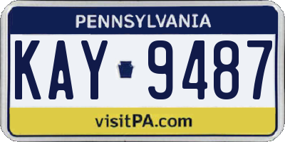 PA license plate KAY9487