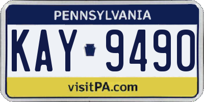 PA license plate KAY9490