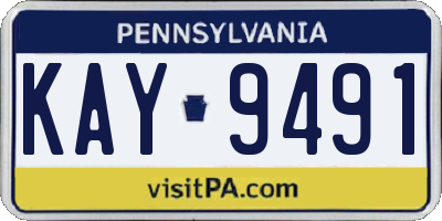 PA license plate KAY9491