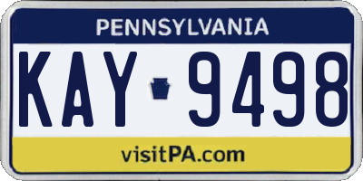 PA license plate KAY9498