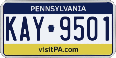 PA license plate KAY9501