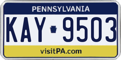 PA license plate KAY9503