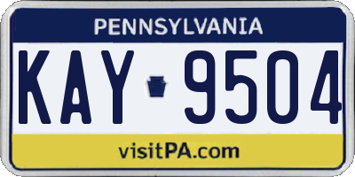 PA license plate KAY9504