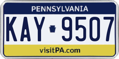 PA license plate KAY9507