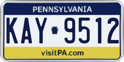 PA license plate KAY9512