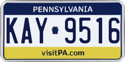 PA license plate KAY9516