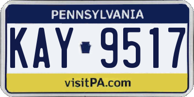 PA license plate KAY9517