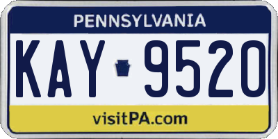PA license plate KAY9520