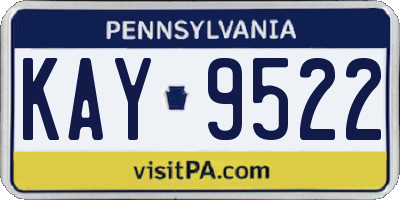 PA license plate KAY9522