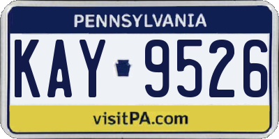 PA license plate KAY9526
