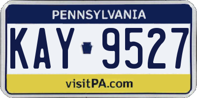 PA license plate KAY9527