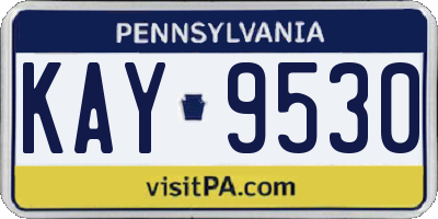 PA license plate KAY9530