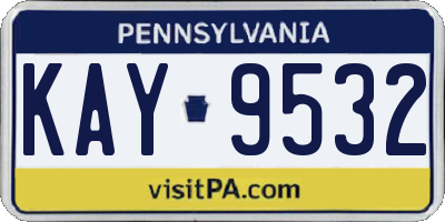 PA license plate KAY9532