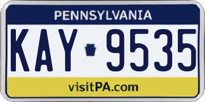 PA license plate KAY9535