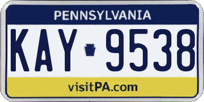 PA license plate KAY9538