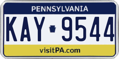 PA license plate KAY9544