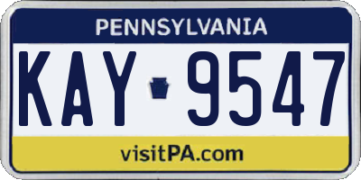 PA license plate KAY9547