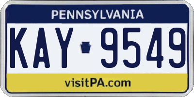 PA license plate KAY9549