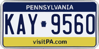 PA license plate KAY9560