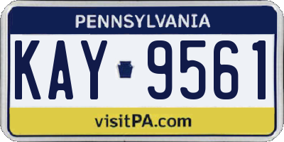 PA license plate KAY9561