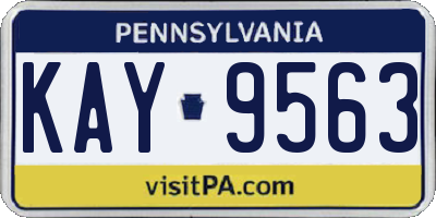 PA license plate KAY9563