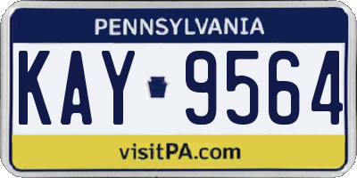 PA license plate KAY9564
