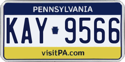 PA license plate KAY9566