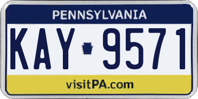 PA license plate KAY9571