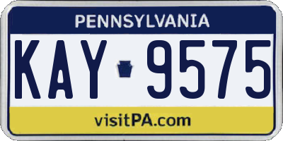 PA license plate KAY9575