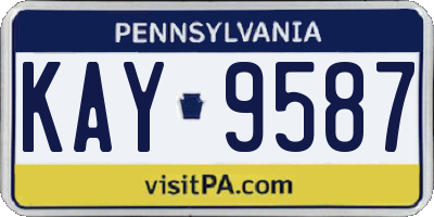 PA license plate KAY9587