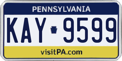 PA license plate KAY9599