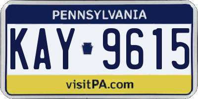 PA license plate KAY9615