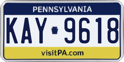 PA license plate KAY9618