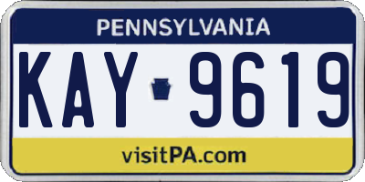 PA license plate KAY9619