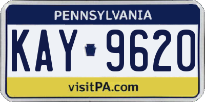 PA license plate KAY9620