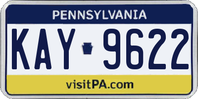 PA license plate KAY9622
