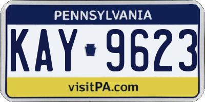 PA license plate KAY9623