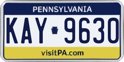 PA license plate KAY9630