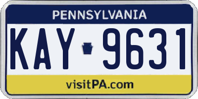 PA license plate KAY9631