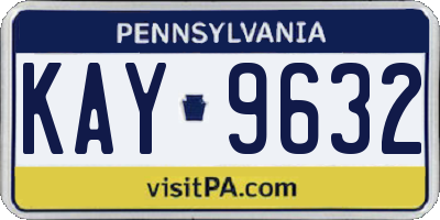 PA license plate KAY9632