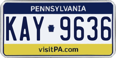 PA license plate KAY9636