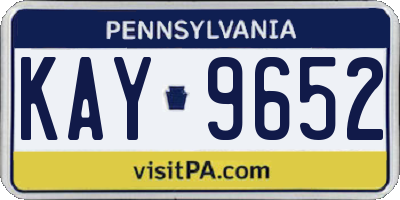 PA license plate KAY9652