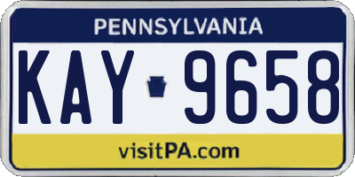 PA license plate KAY9658