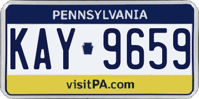 PA license plate KAY9659