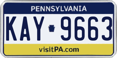 PA license plate KAY9663