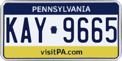 PA license plate KAY9665
