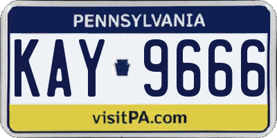 PA license plate KAY9666