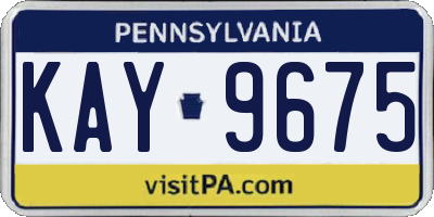 PA license plate KAY9675