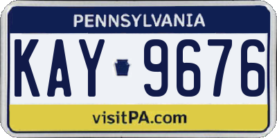 PA license plate KAY9676