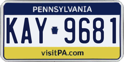 PA license plate KAY9681